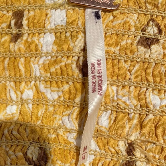 ✨Free People✨• Yellow Floral Midi Dress with Open Back - Picture 6 of 6